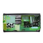 محفظة جلد  بتصميم فن تجريدي