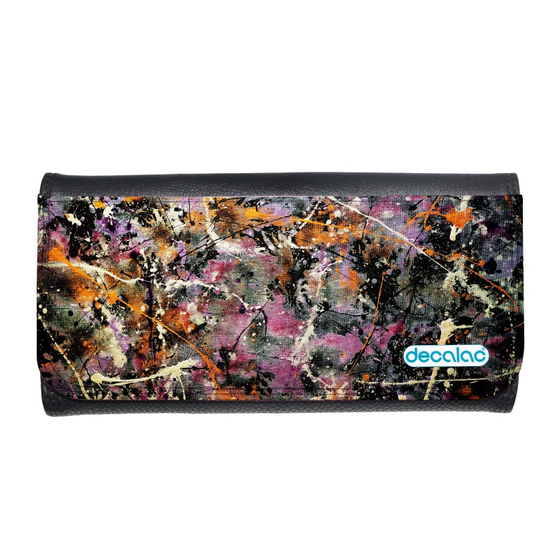 محفظة جلد  بتصميم فن تجريدي محفظة جلد  بتصميم فن تجريدي