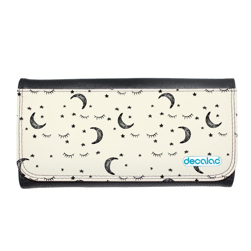 محفظة جلد  بتصميم قمر ونجوم محفظة جلد  بتصميم قمر ونجوم