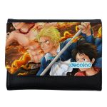 محفظة جلد  بتصميم قوة الثلاثة أشقاء ون بيس