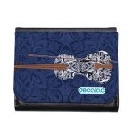 محفظة جلد  بتصميم كمان مزخرف