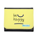 محفظة جلد  بتصميم كن سعيد محفظة جلد  بتصميم كن سعيد