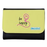 محفظة جلد  بتصميم كن سعيد محفظة جلد  بتصميم كن سعيد