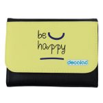 محفظة جلد  بتصميم كن سعيد محفظة جلد  بتصميم كن سعيد