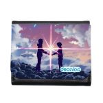 محفظة جلد  بتصميم لحظه اللقاء انمي أسمك