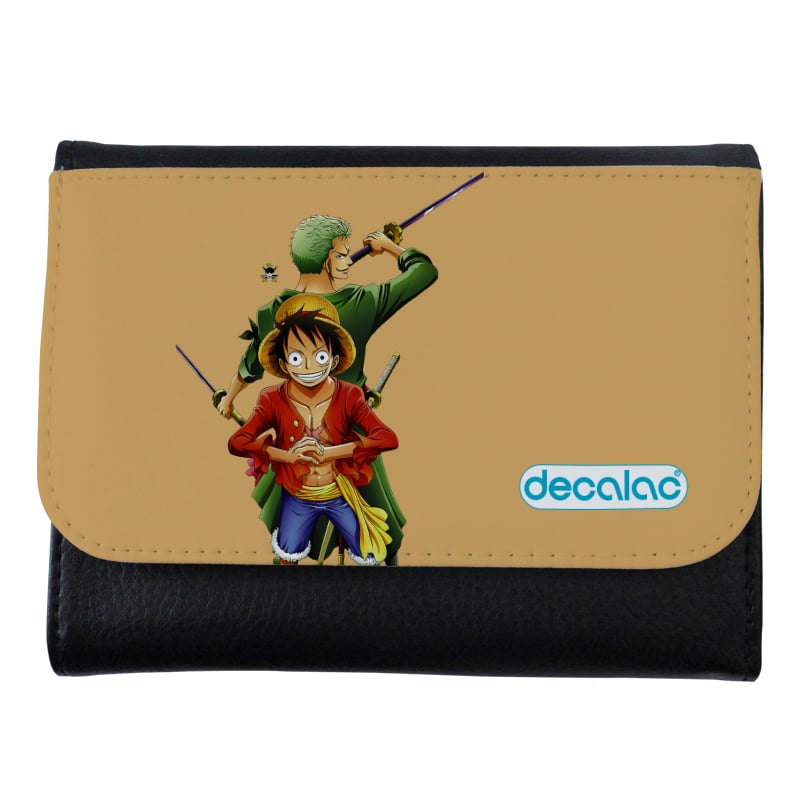 محفظة جلد بتصميم لوفي و زورو ون بيس محفظة جلد بتصميم لوفي و زورو ون بيس