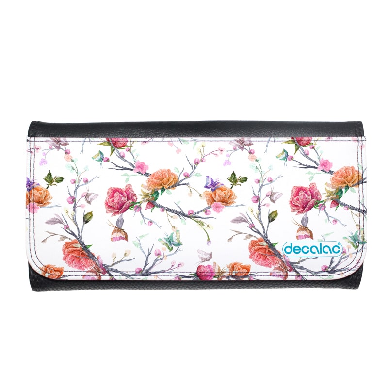 محفظة جلد بتصميم مورد محفظة جلد بتصميم مورد