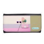 محفظة جلد  بتصميم ورد مميز