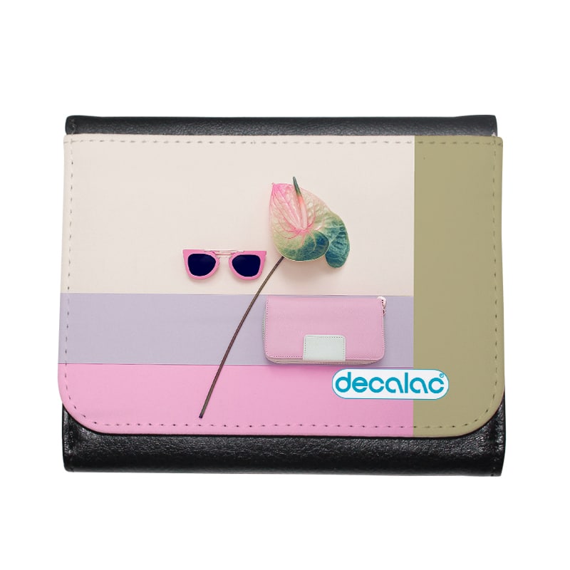 محفظة جلد  بتصميم ورد مميز محفظة جلد  بتصميم ورد مميز