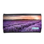 محفظة جلد  بتصميم ورود بنفسجيه محفظة جلد  بتصميم ورود بنفسجيه