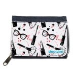 محفظة جينز بتصميم ادوات المكياج والموضة