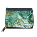 محفظة جينز بتصميم ذهبي وأخضر