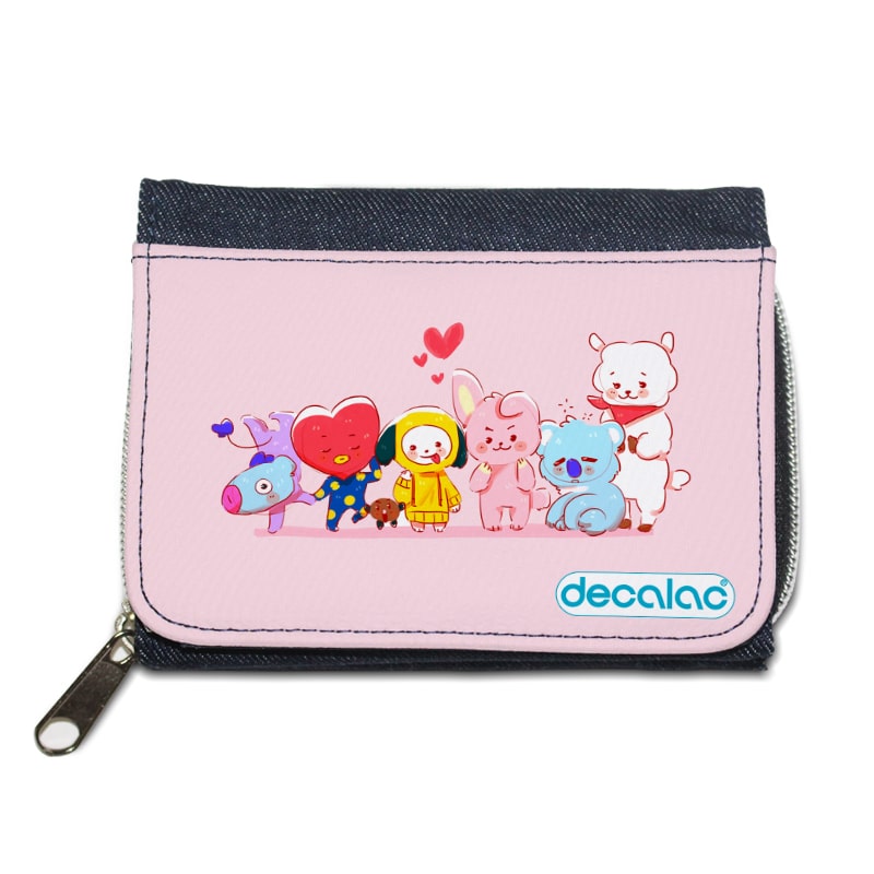 محفظة جينز بتصميم شخصيات BT21 المحبوبة محفظة جينز بتصميم شخصيات BT21 المحبوبة