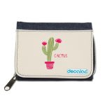 محفظة جينز بتصميم صبار رسم محفظة جينز بتصميم صبار رسم