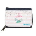 محفظة جينز بتصميم طائر الفلامنجو