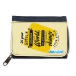 محفظة جينز بتصميم عبارات انجليزيه