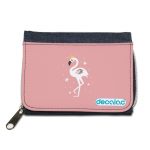 محفظة جينز بتصميم فلامنجو بتاج محفظة جينز بتصميم فلامنجو بتاج