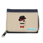 محفظة جينز بتصميم قبعة وشوارب محفظة جينز بتصميم قبعة وشوارب