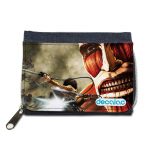 محفظة جينز بتصميم قتال مع عملاق هجوم العمالقة محفظة جينز بتصميم قتال مع عملاق هجوم العمالقة