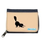 محفظة جينز بتصميم قط اسود محفظة جينز بتصميم قط اسود