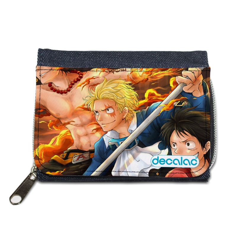 محفظة جينز بتصميم قوة الثلاثة أشقاء ون بيس محفظة جينز بتصميم قوة الثلاثة أشقاء ون بيس