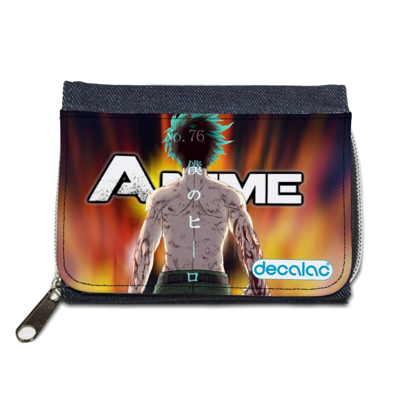 محفظة جينز بتصميم قوة تحمل ميدوريا أكاديميتي للأبطال محفظة جينز بتصميم قوة تحمل ميدوريا أكاديميتي للأبطال