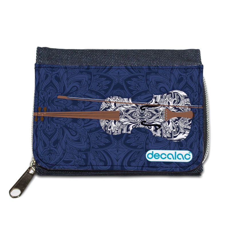 محفظة جينز بتصميم كمان مزخرف محفظة جينز بتصميم كمان مزخرف