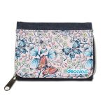 محفظة جينز بتصميم ورود وفراشات