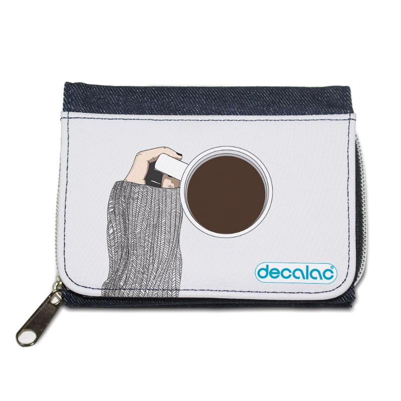 محفظة جينز بتصميم وقت القهوة محفظة جينز بتصميم وقت القهوة