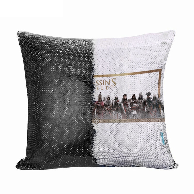 مخدة سحرية مع الحشوة لون اسود بتصميم أساسنز كريد جميع الشخصيات مخدة سحرية مع الحشوة لون اسود بتصميم أساسنز كريد جميع الشخصيات