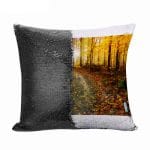 مخدة سحرية مع الحشوة لون اسود بتصميم أوراق الخريف