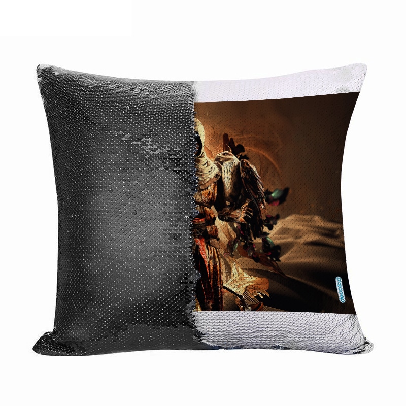 مخدة سحرية مع الحشوة لون اسود بتصميم الطائرمع الصقر أساسنز كريد مخدة سحرية مع الحشوة لون اسود بتصميم الطائرمع الصقر أساسنز كريد