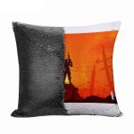 مخدة سحرية مع الحشوة لون اسود بتصميم المحارب فورت نايت