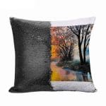 مخدة سحرية مع الحشوة لون اسود بتصميم انعكاس الغروب