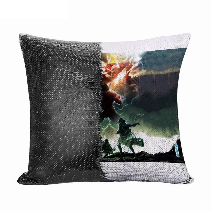 مخدة سحرية مع الحشوة لون اسود بتصميم حرب عملاقان هجوم العمالقة مخدة سحرية مع الحشوة لون اسود بتصميم حرب عملاقان هجوم العمالقة