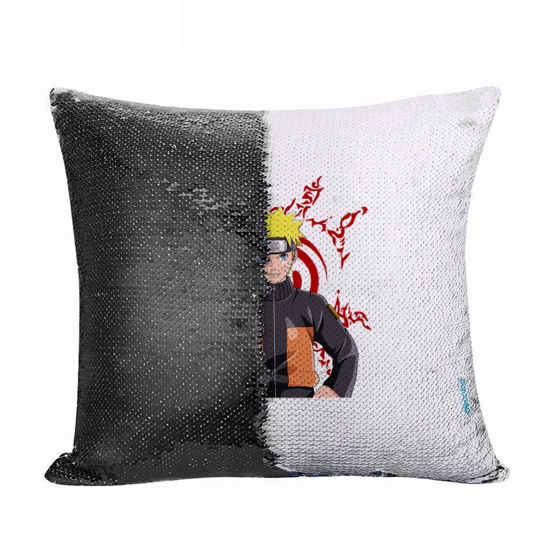 مخدة سحرية مع الحشوة لون اسود بتصميم ختم ناروتو مخدة سحرية مع الحشوة لون اسود بتصميم ختم ناروتو