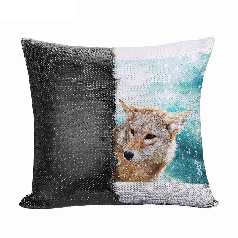 مخدة سحرية مع الحشوة لون اسود بتصميم ذئب مخدة سحرية مع الحشوة لون اسود بتصميم ذئب