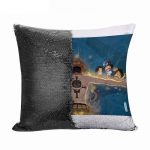 مخدة سحرية مع الحشوة لون اسود بتصميم ذكريات إيس ون بيس