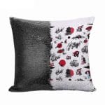 مخدة سحرية مع الحشوة لون اسود بتصميم رسومات يابانيه