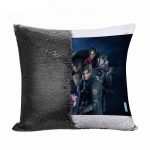 مخدة سحرية مع الحشوة لون اسود بتصميم ريزدنت ايفل 2 جميع الشخصيات