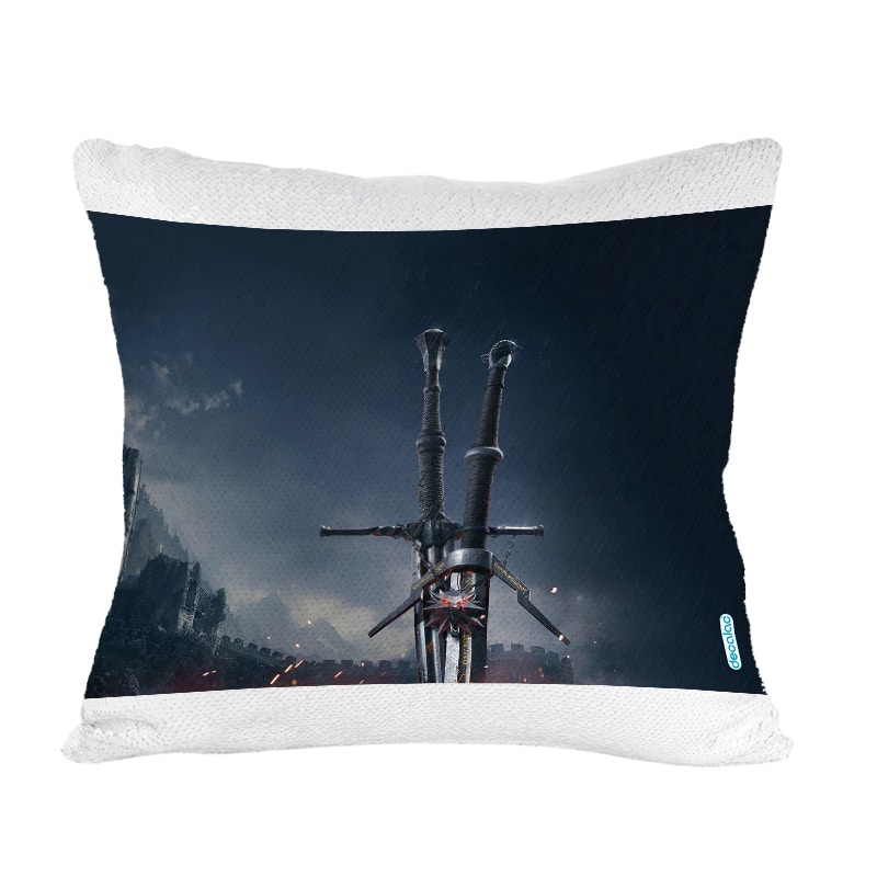 مخدة-سحرية-مع-الحشوة-لون-اسود-بتصميم-سيف-فضي-أفعواني-من-ذا-ويتشر-3-وايلد-هانت-1