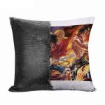 مخدة سحرية مع الحشوة لون اسود بتصميم لوفي سابو إيس ون بيس