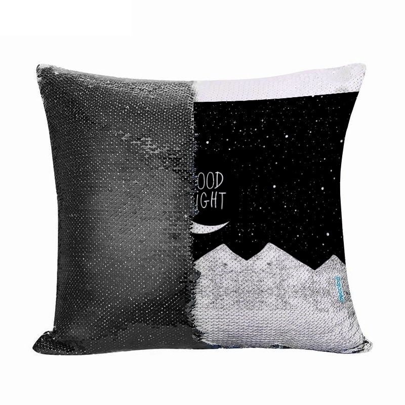 مخدة سحرية مع الحشوة لون اسود بتصميم ليله سعيده مخدة سحرية مع الحشوة لون اسود بتصميم ليله سعيده