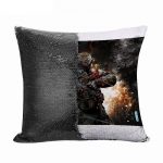مخدة سحرية مع الحشوة لون اسود بتصميم نيران معارك كول أوف ديوتي