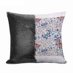 مخدة سحرية مع الحشوة لون اسود بتصميم ورود وفراشات