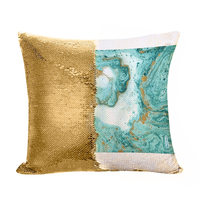 مخدة سحرية مع الحشوة لون ذهبي بتصميم أزرق ذهبي مخدة سحرية مع الحشوة لون ذهبي بتصميم أزرق ذهبي
