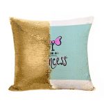 مخدة سحرية مع الحشوة لون ذهبي بتصميم أميره
