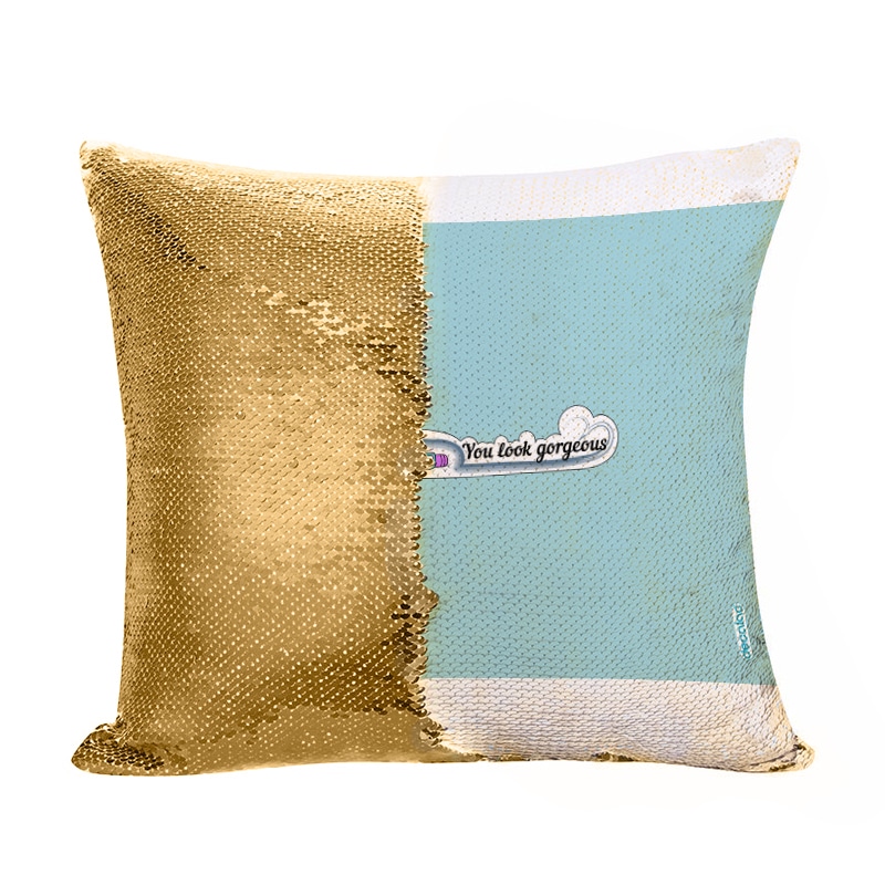 مخدة سحرية مع الحشوة لون ذهبي بتصميم أنت تبدو رائعة مخدة سحرية مع الحشوة لون ذهبي بتصميم أنت تبدو رائعة