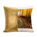 مخدة سحرية مع الحشوة لون ذهبي بتصميم أوراق الخريف