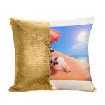 مخدة سحرية مع الحشوة لون ذهبي بتصميم اجازه أولاف